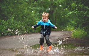 Early Years outdoors puddle jump